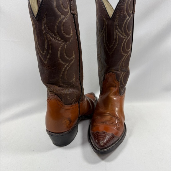 ACME Vintage Western Cowboy Boots Leather Lizard Toe Women’s 8.5 - Picture 5 of 16